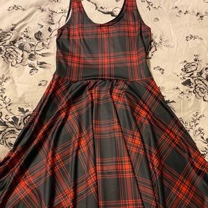BlackMilk Red Tartan Punk Dress
